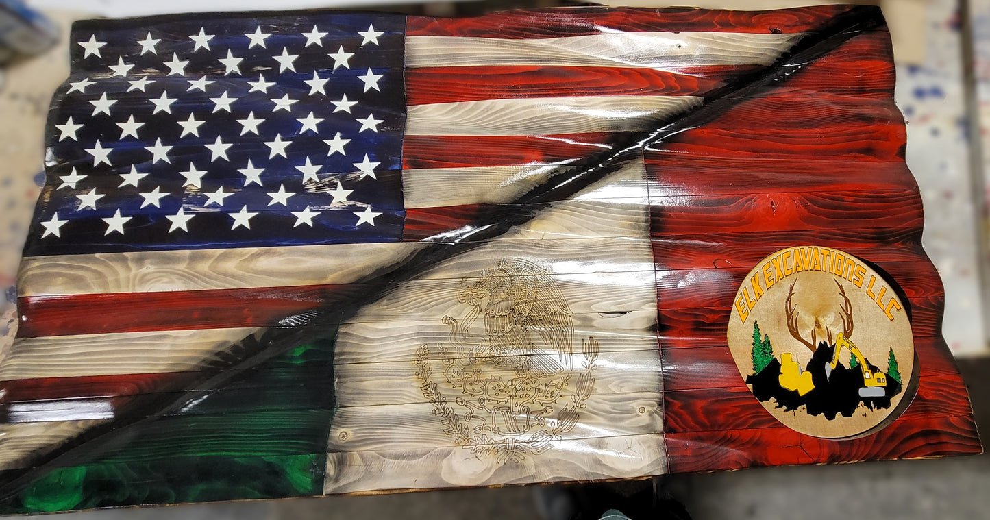 Custom Hand Carved Flags