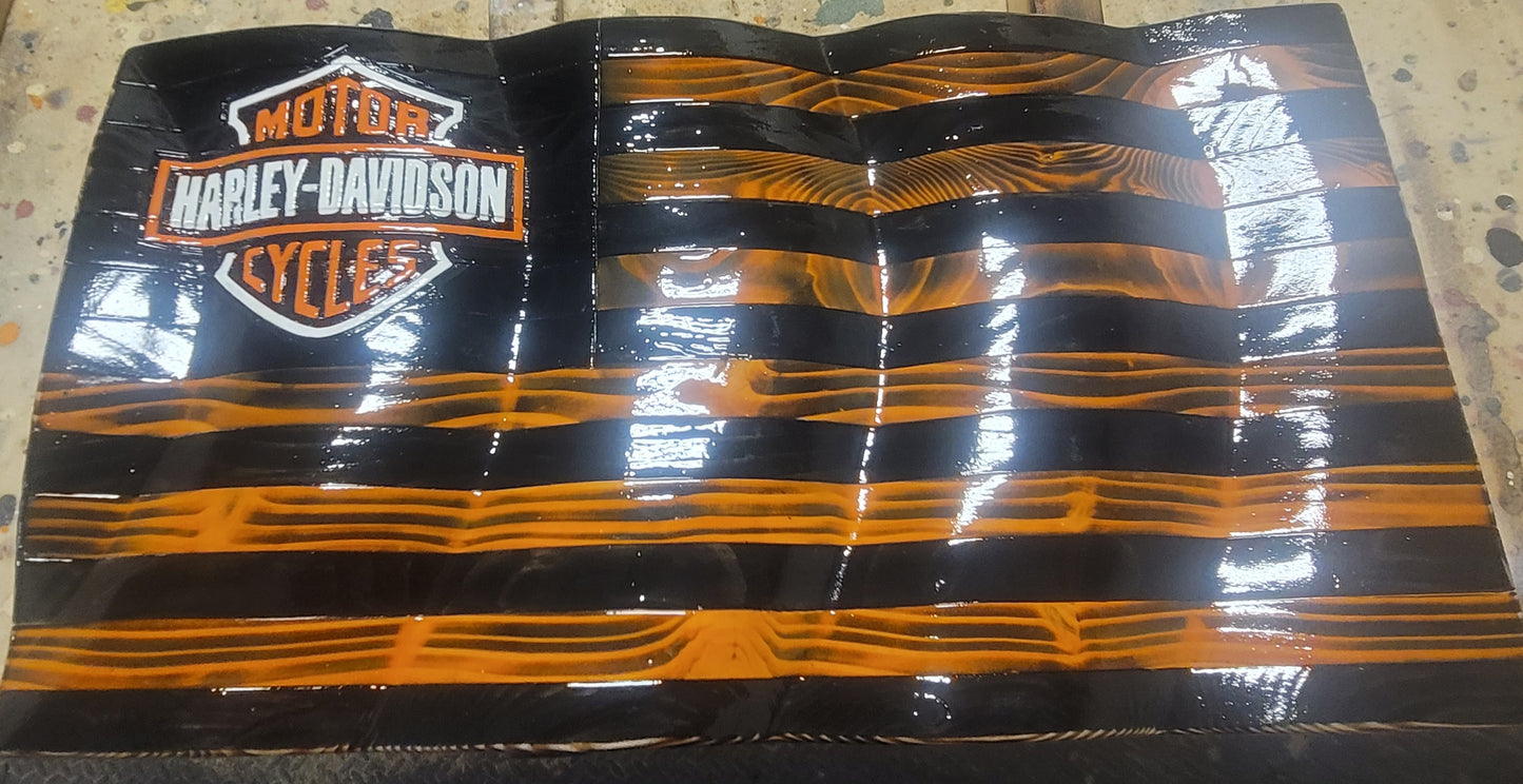 Custom Hand Carved Flags