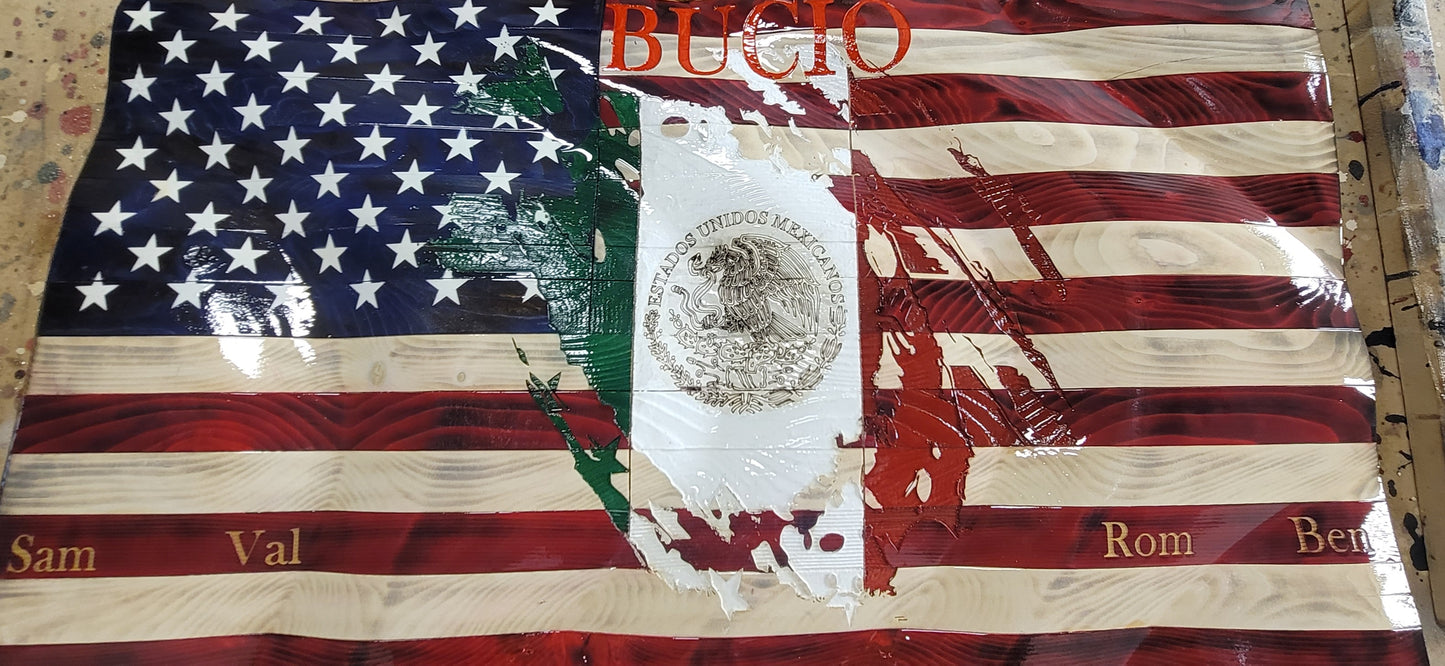 Custom Hand Carved Flags