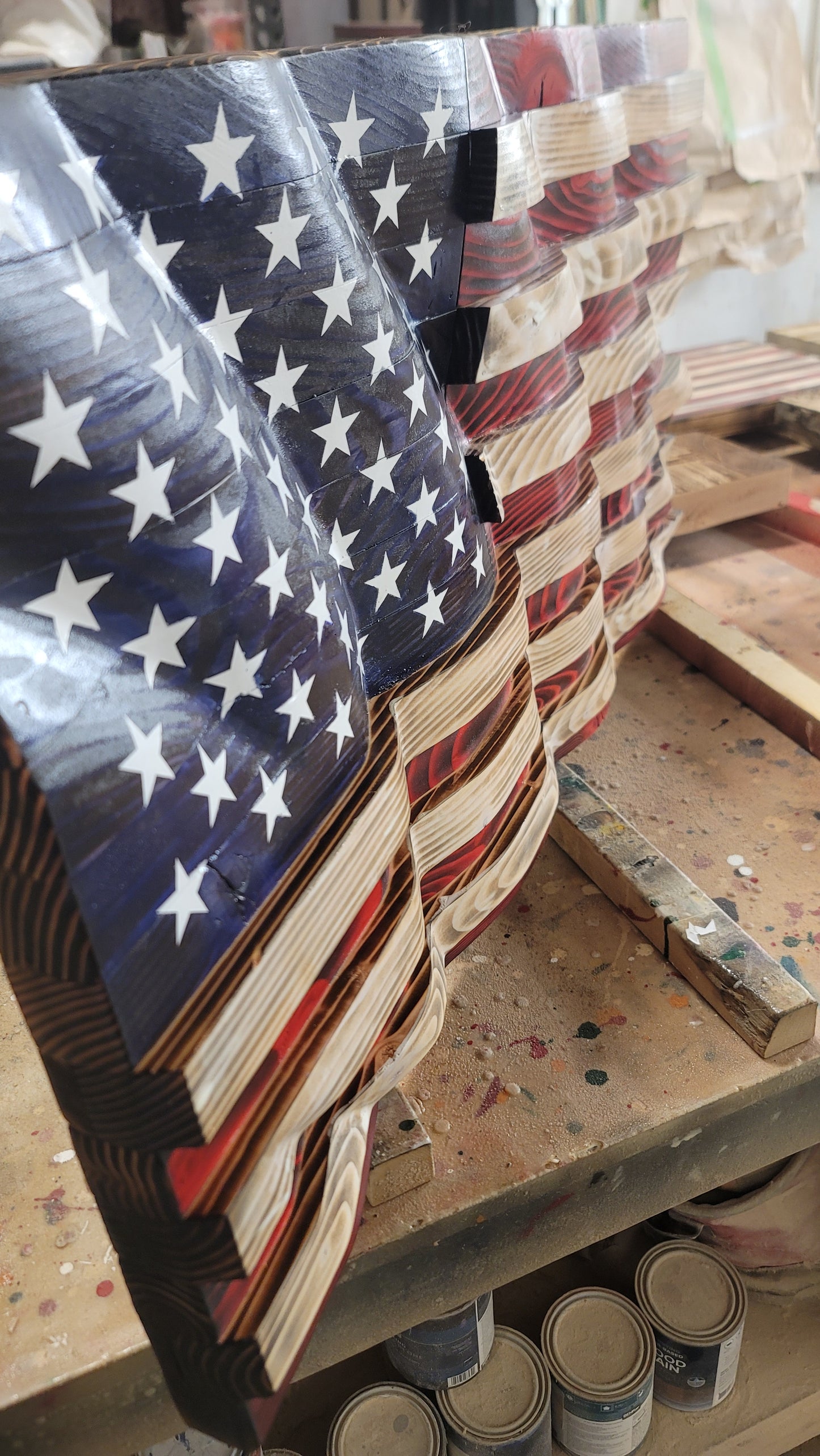 Custom Hand Carved Flags