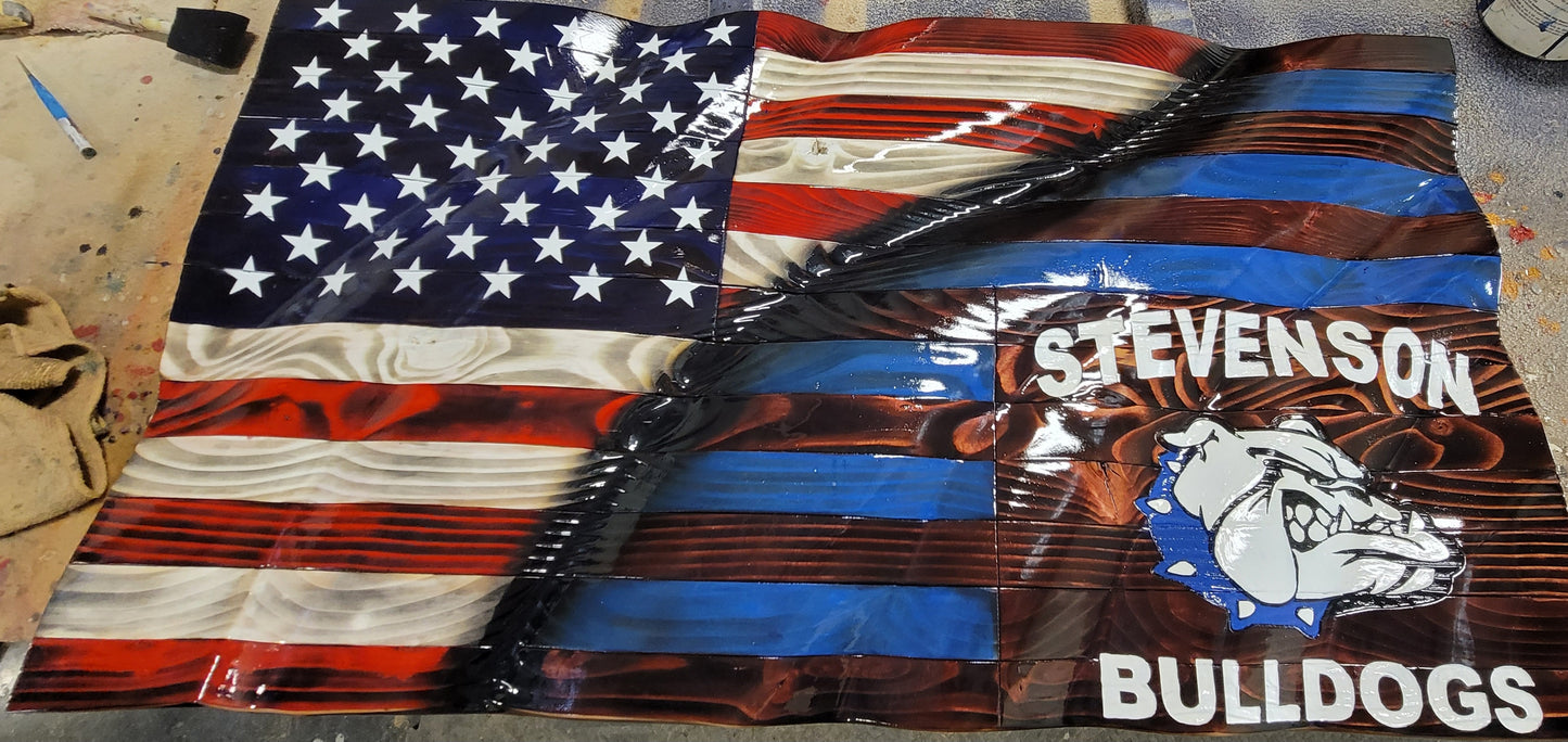 Custom Hand Carved Flags