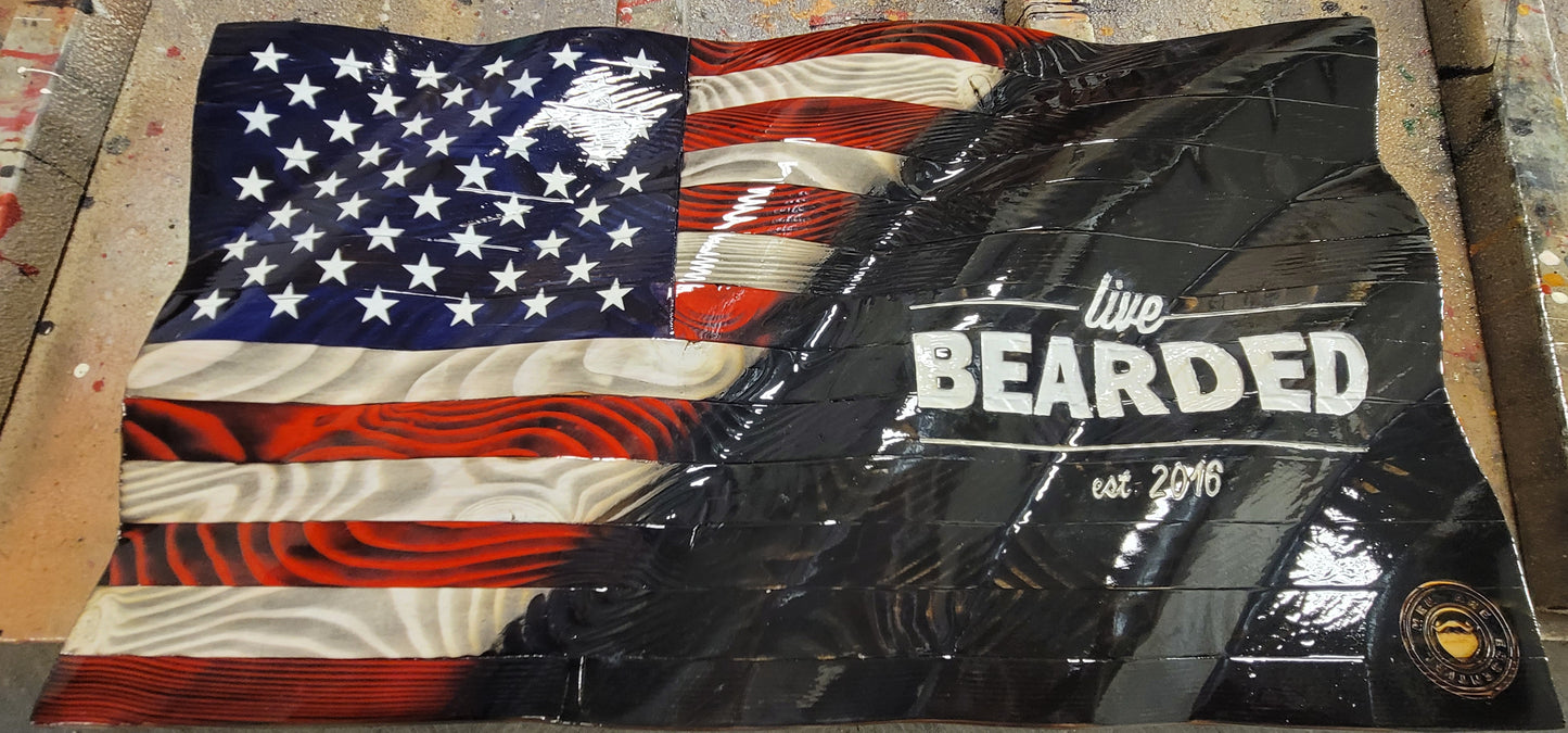 Custom Hand Carved Flags