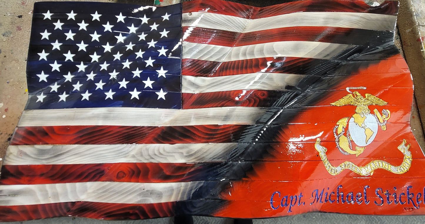 Custom Hand Carved Flags