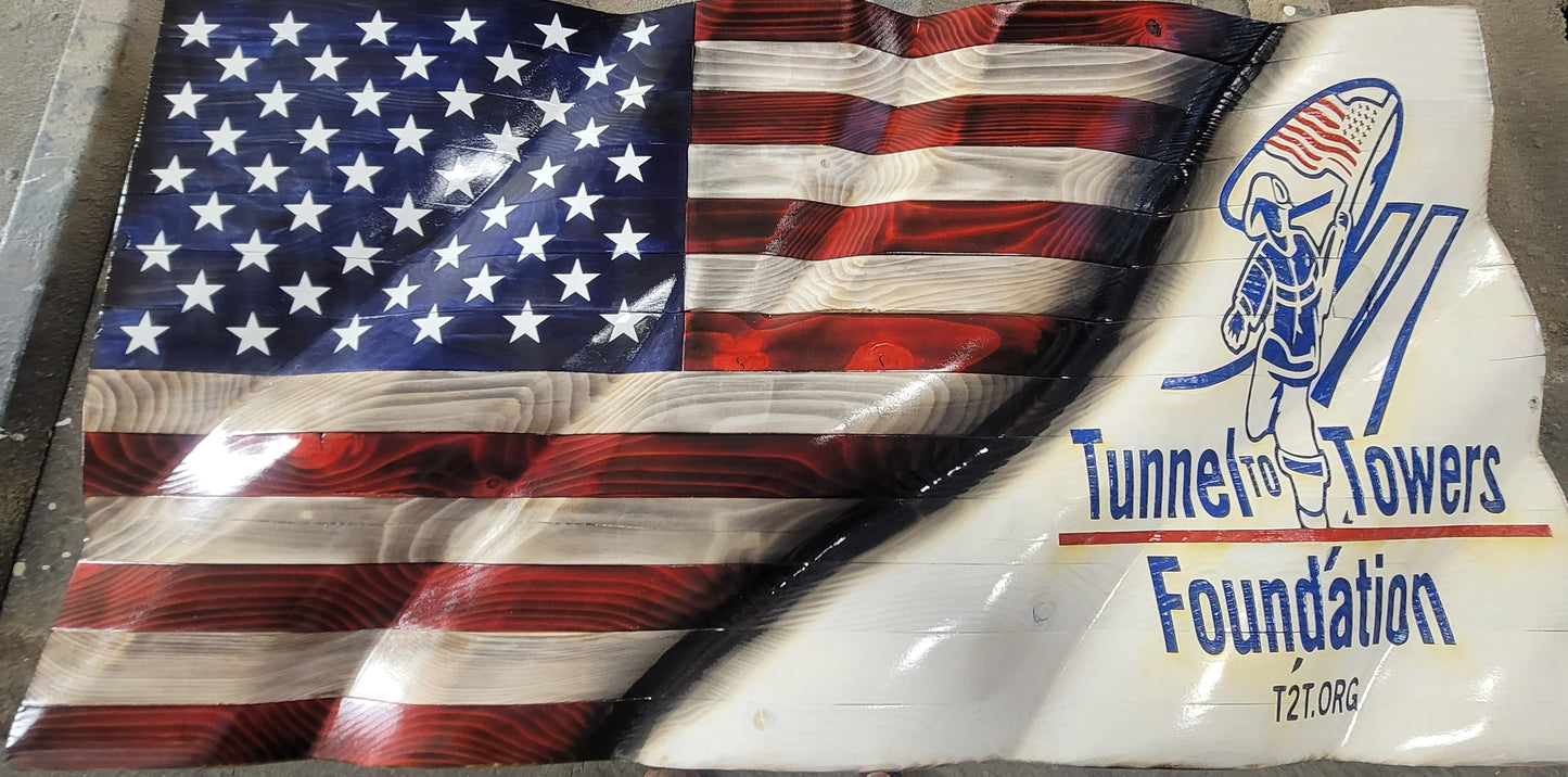 Custom Hand Carved Flags