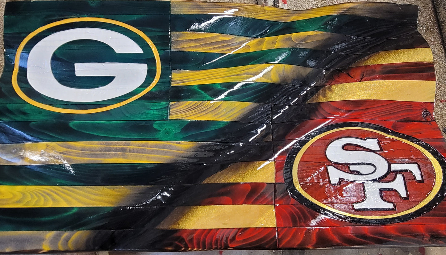 Custom Hand Carved Flags