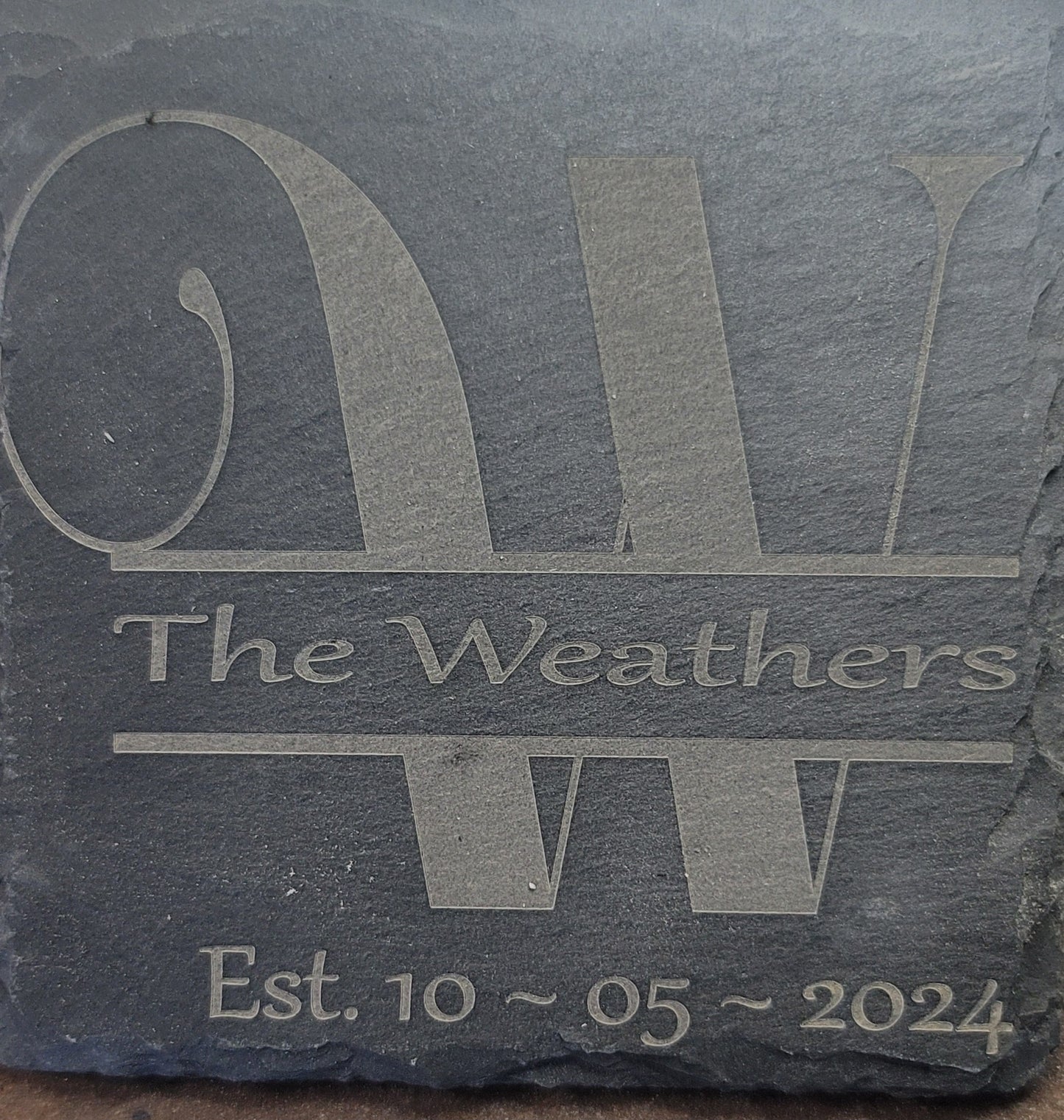 Custom Laser etched slate coasters