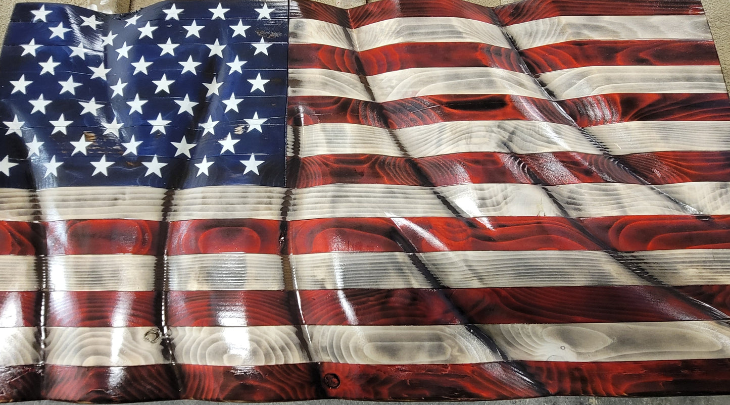 Custom Hand Carved Flags