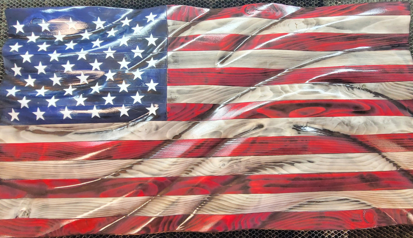 Custom Hand Carved Flags