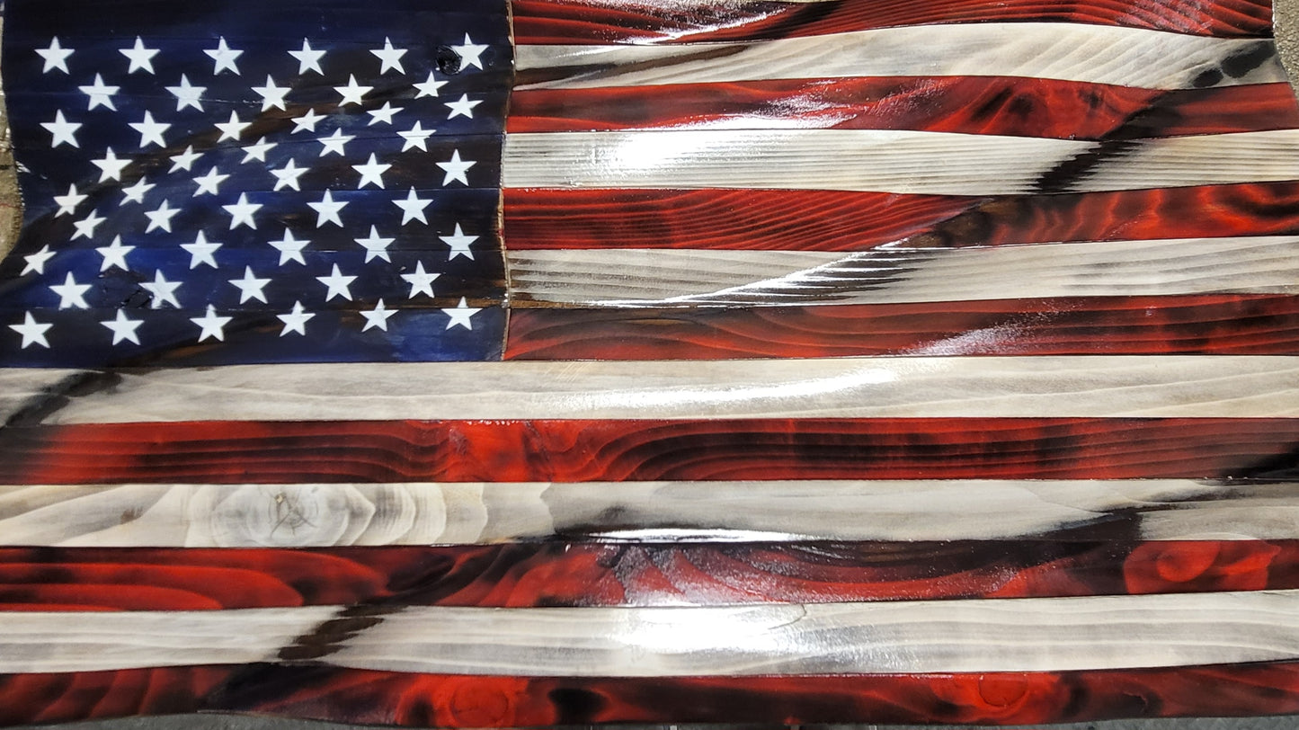 Custom Hand Carved Flags