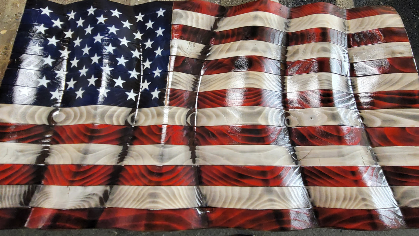Custom Hand Carved Flags