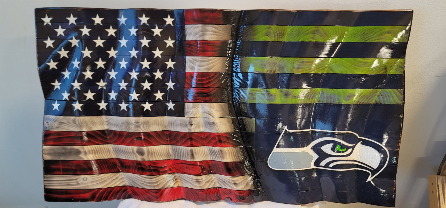 Custom Hand Carved Flags