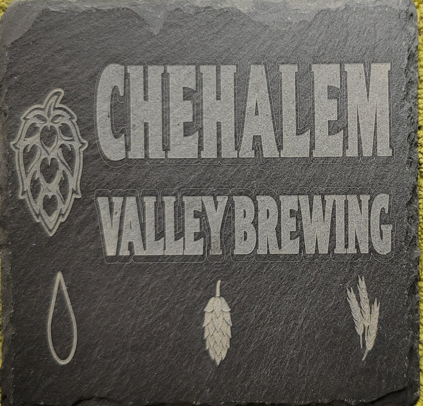 Custom Laser etched slate coasters