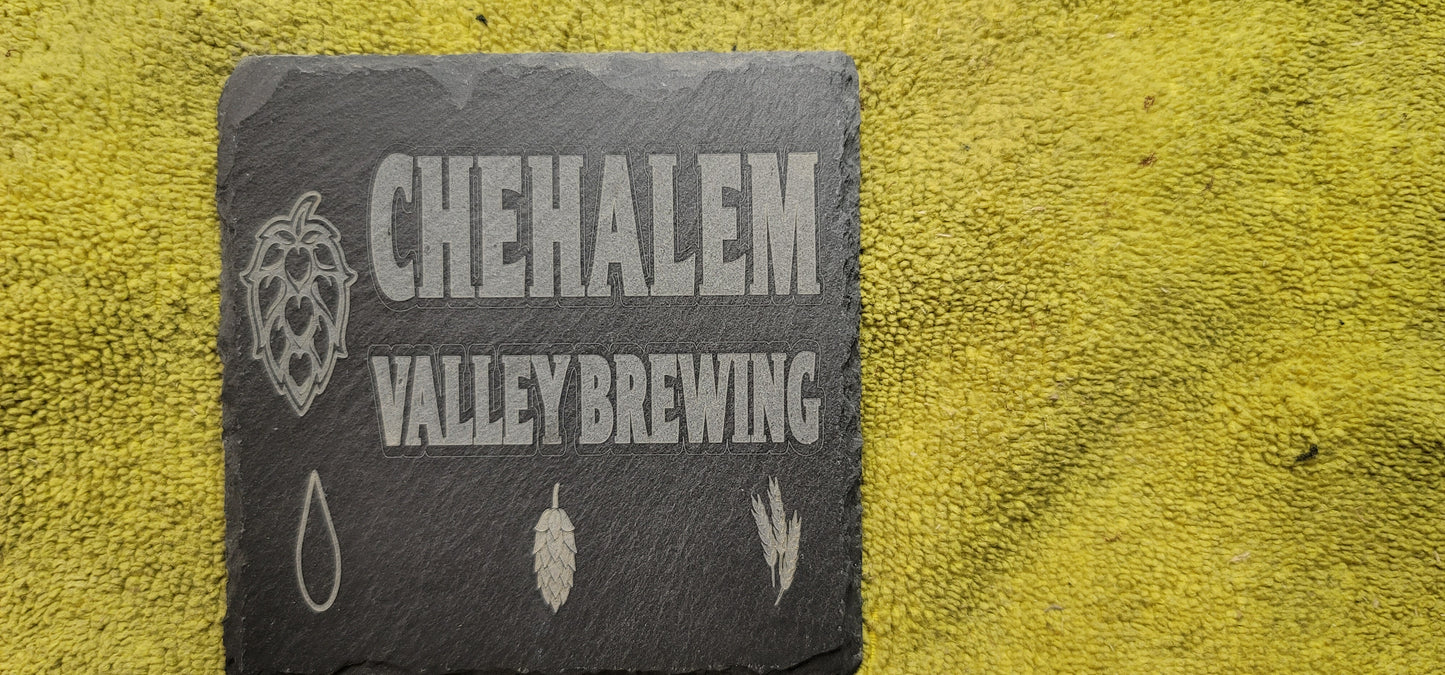 Custom Laser etched slate coasters