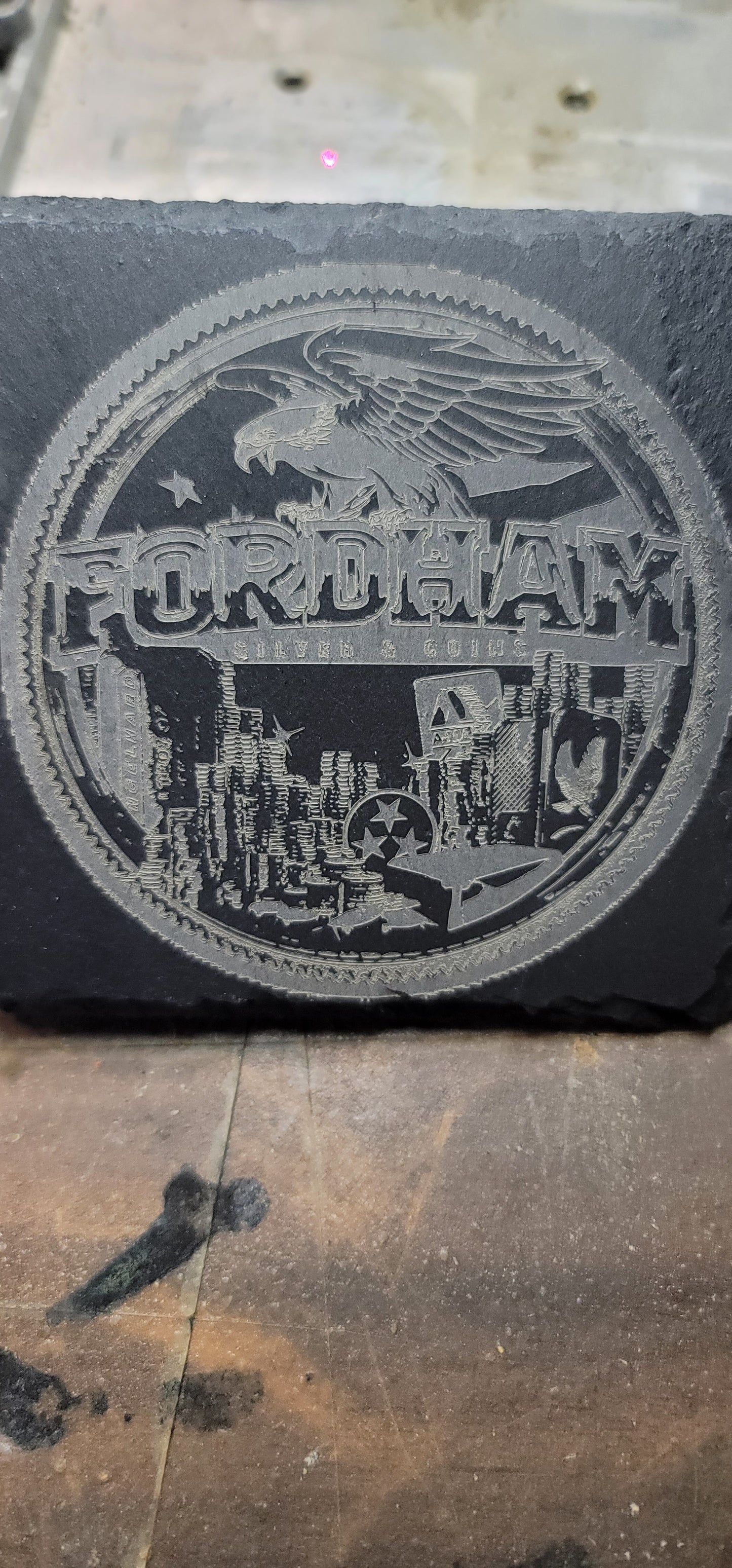 Custom Laser etched slate coasters