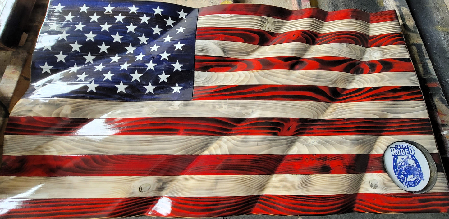 Custom Hand Carved Flags