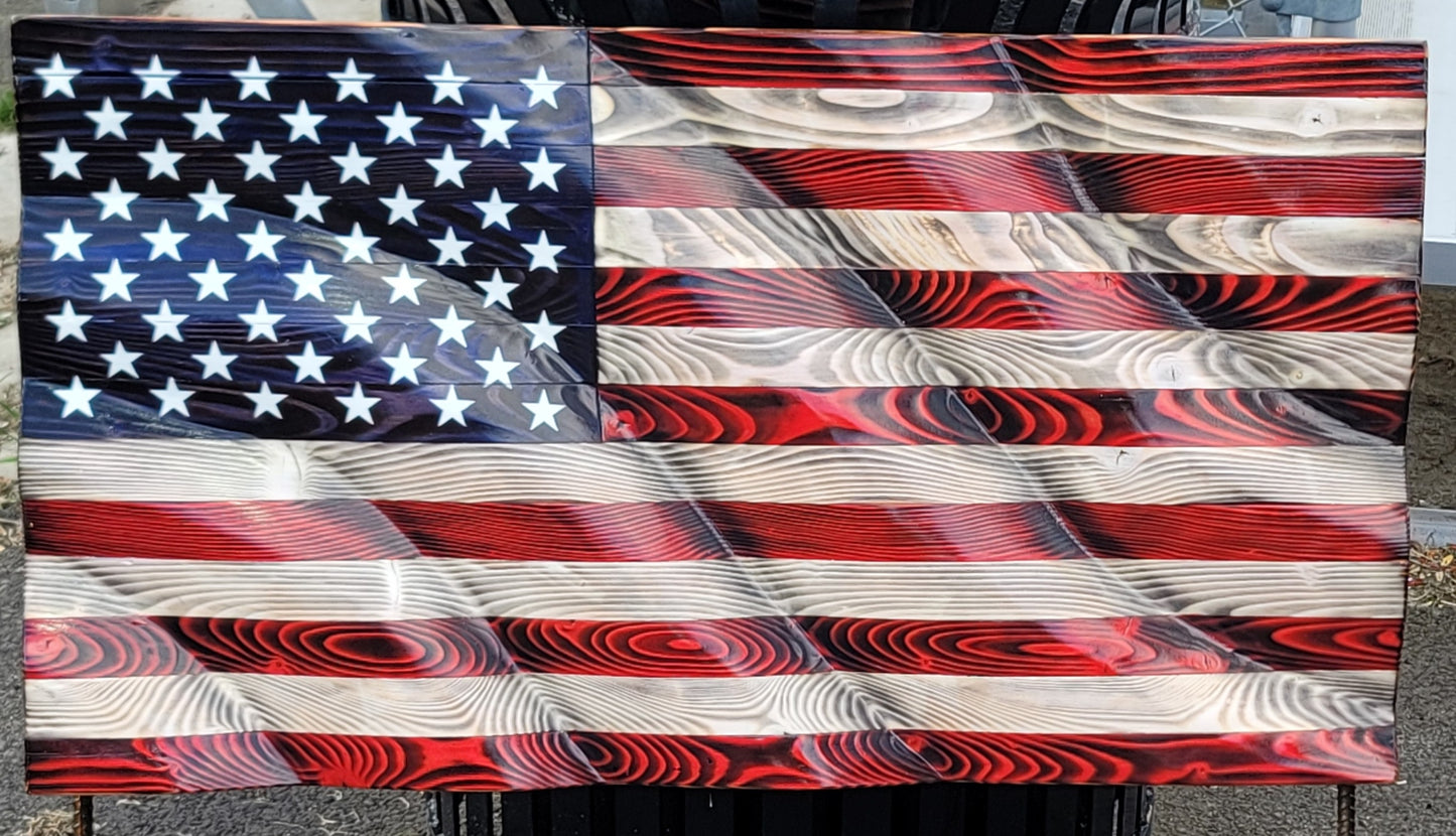 Custom Hand Carved Flags