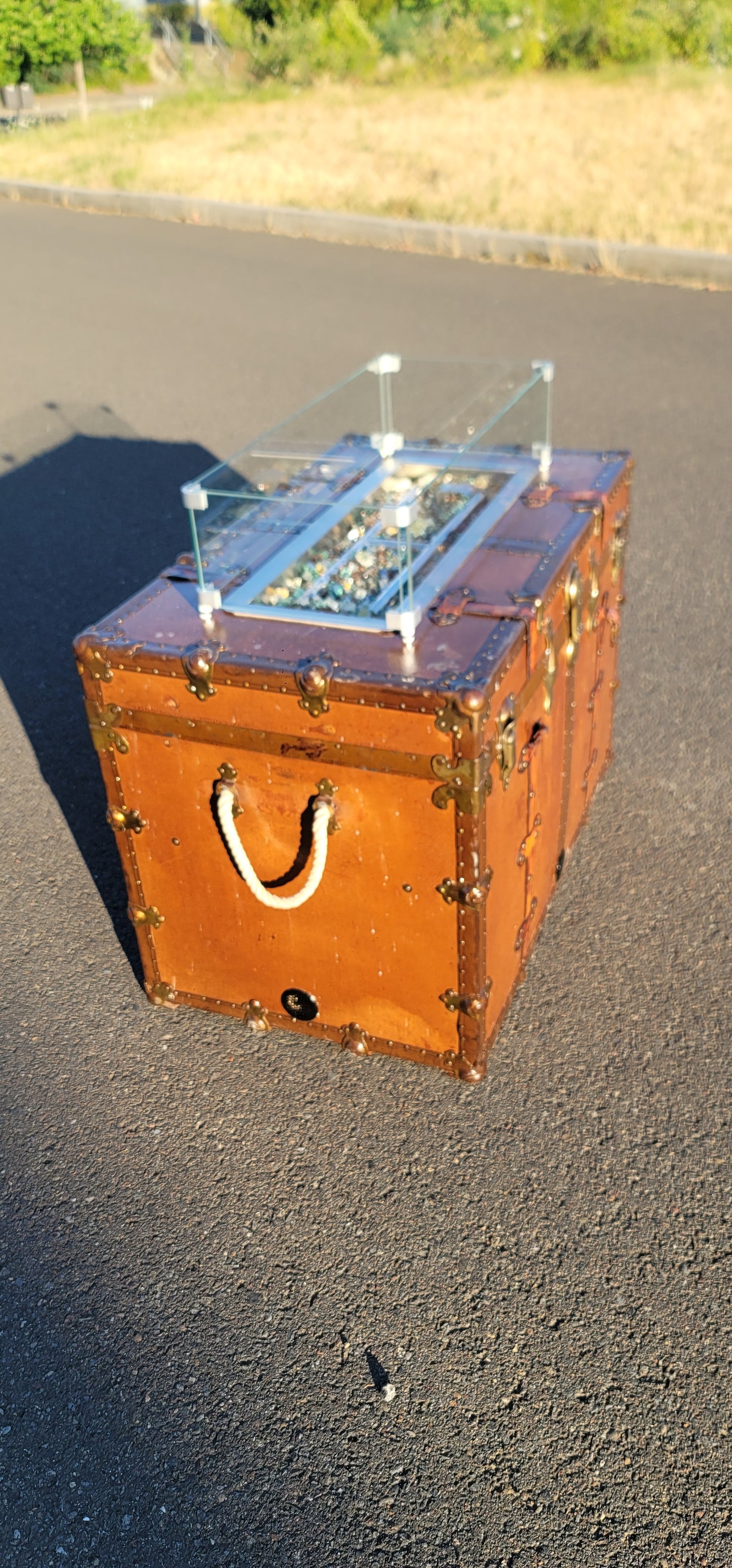 Steamer trunk fire pits