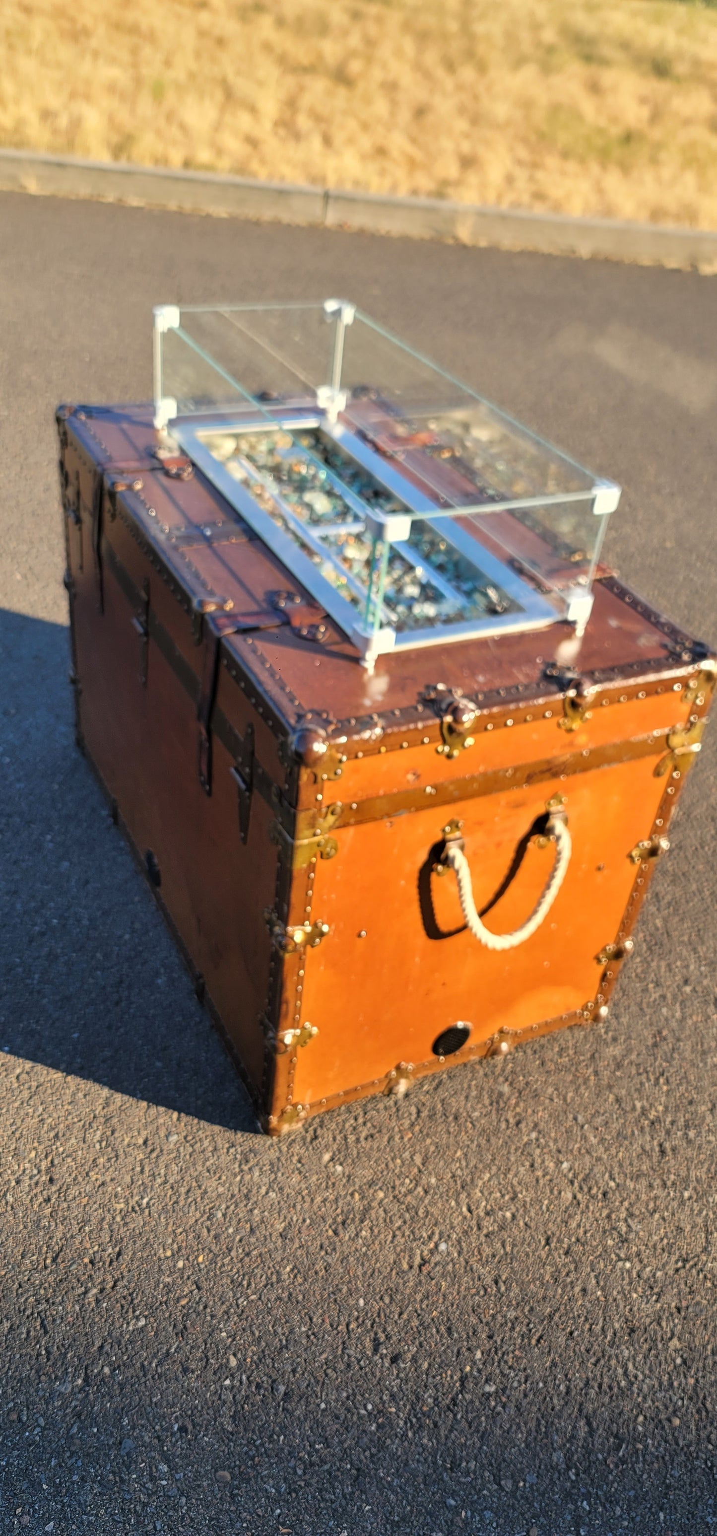 Steamer trunk fire pits