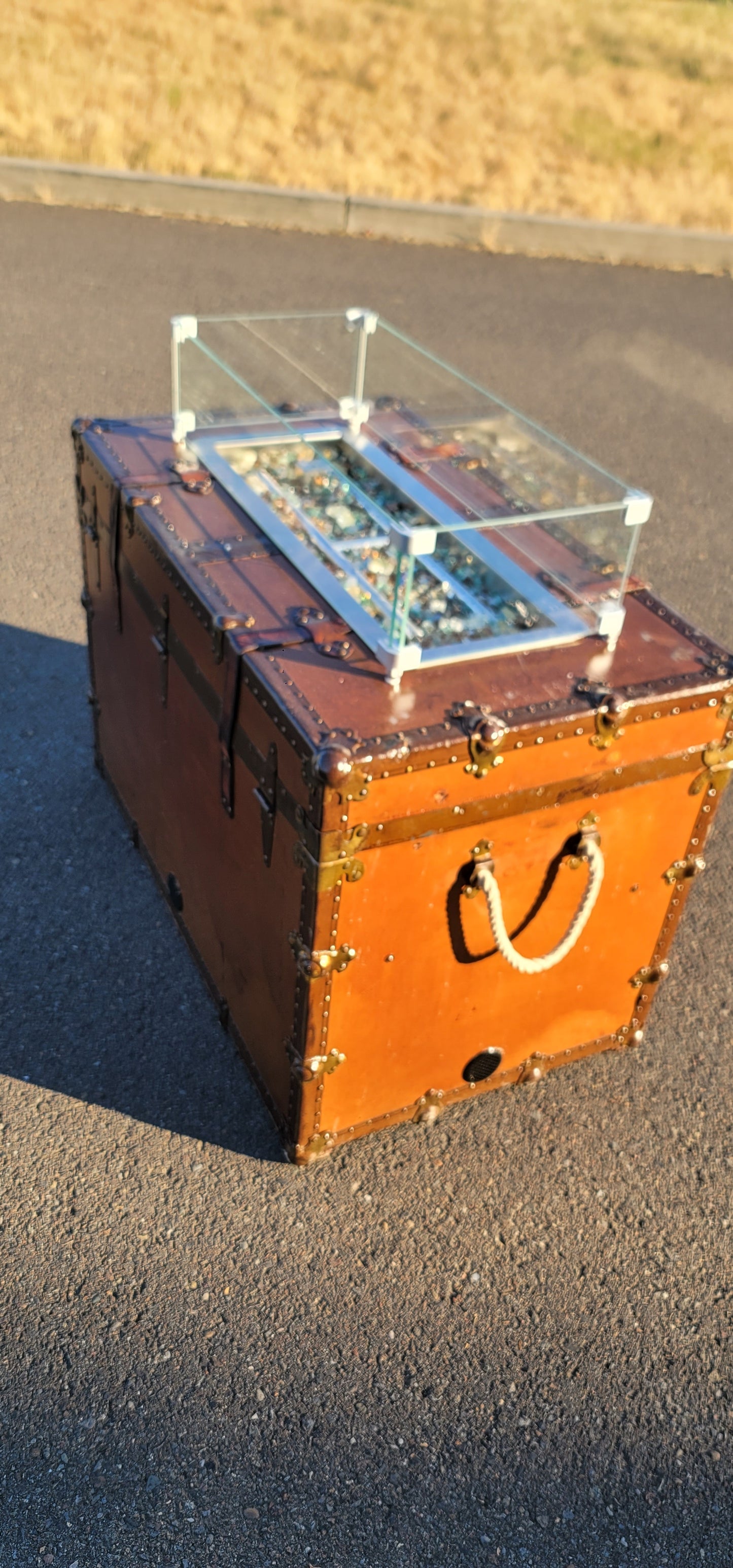Steamer trunk fire pits