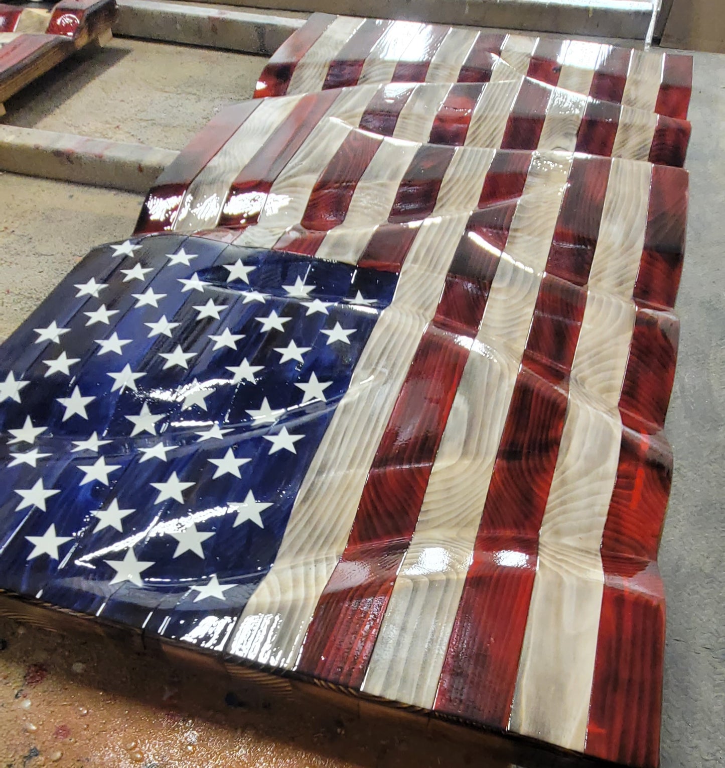 Custom Hand Carved Flags