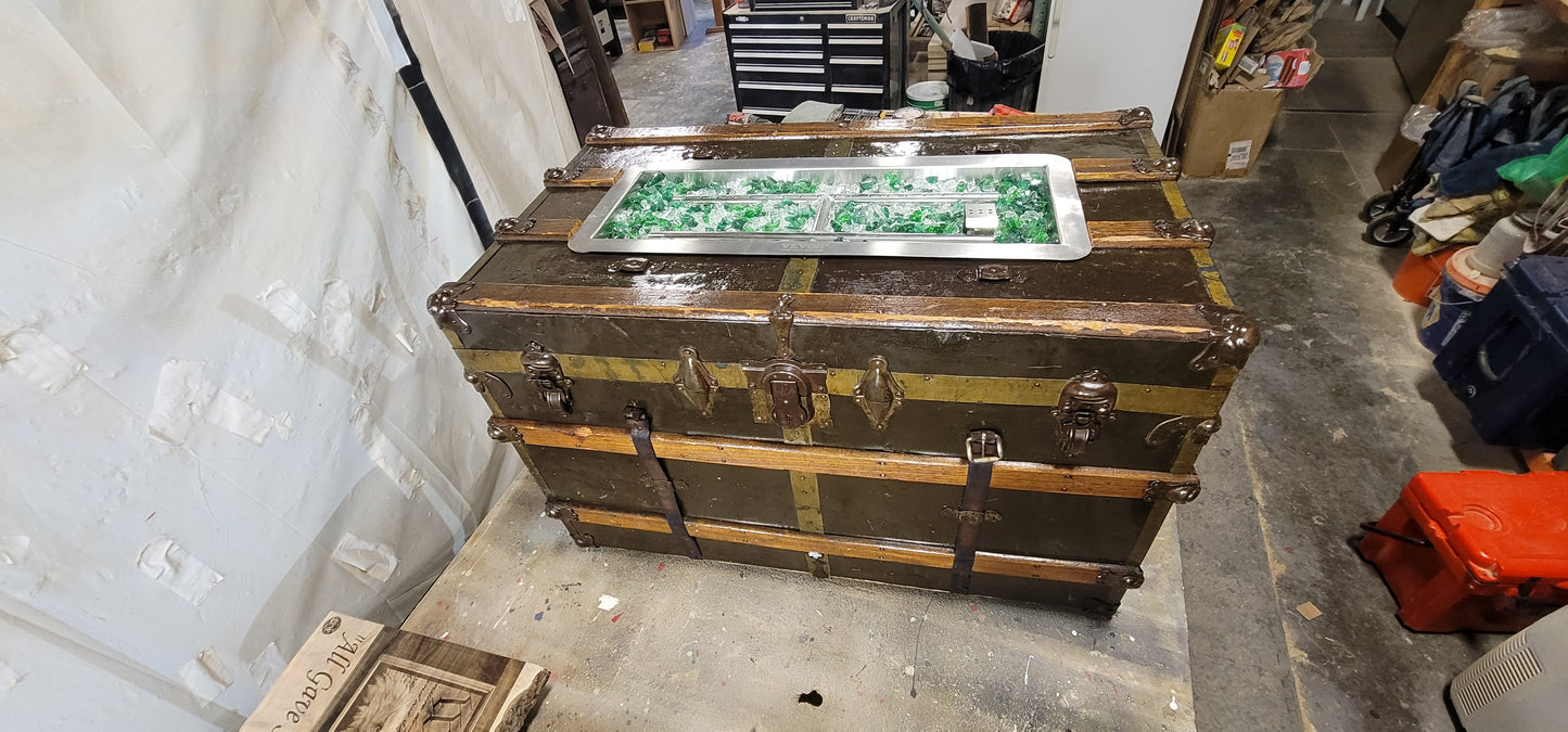 Steamer trunk fire pits