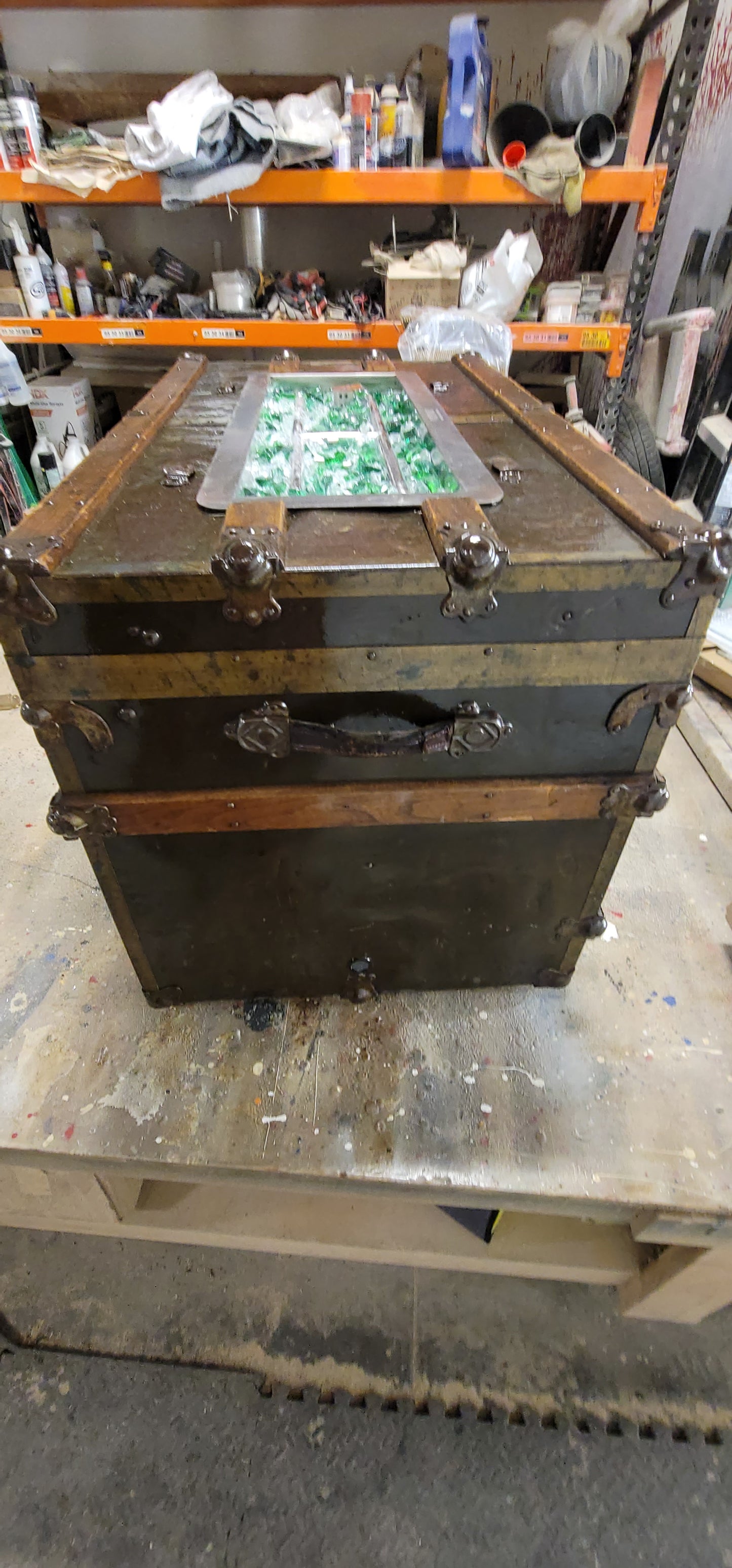 Steamer trunk fire pits
