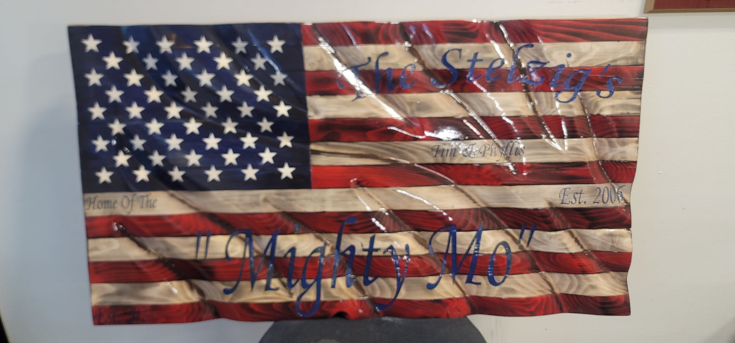 Custom Hand Carved Flags