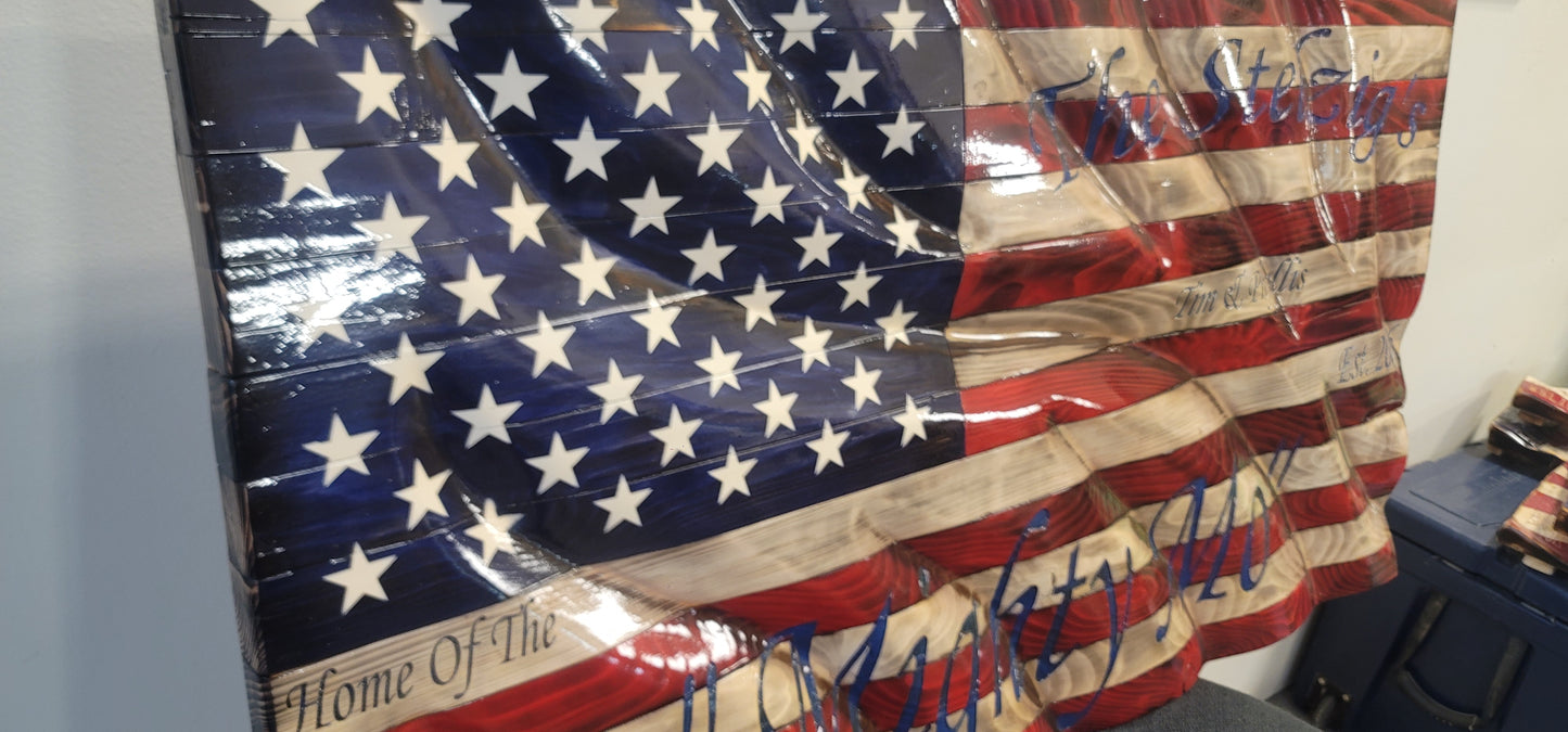 Custom Hand Carved Flags
