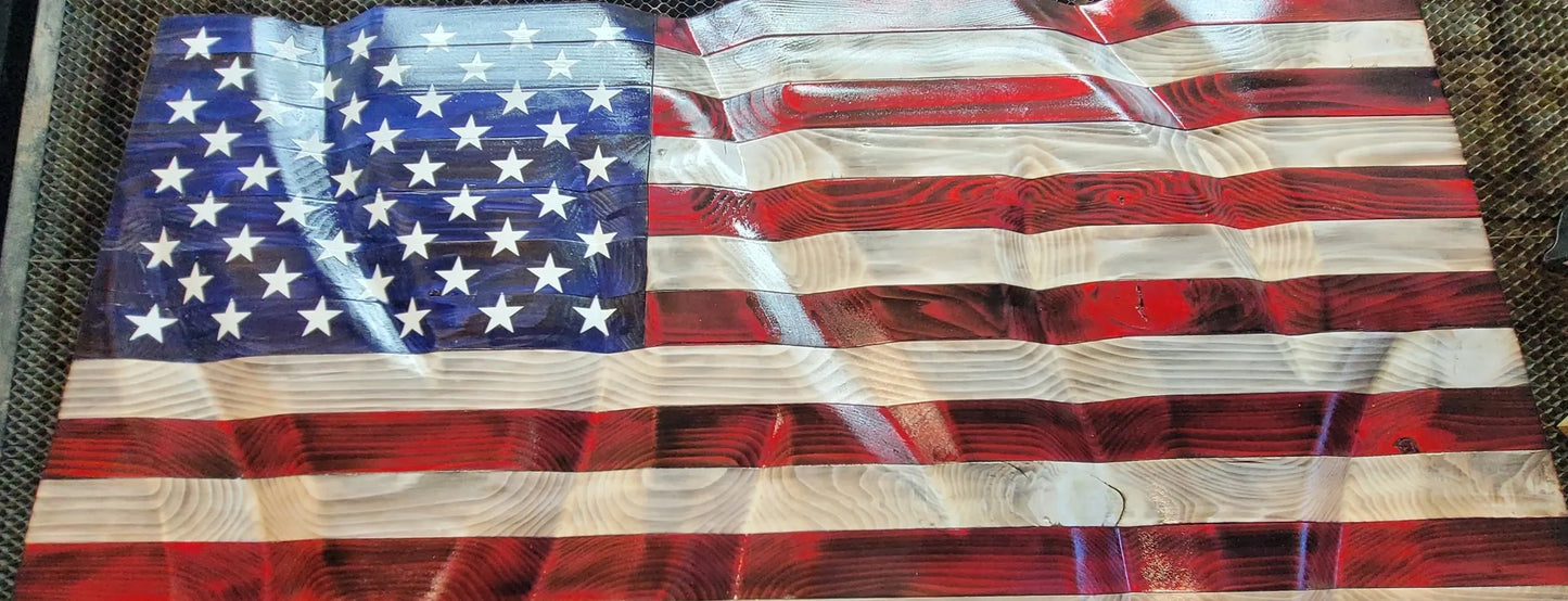 Custom Hand Carved Flags